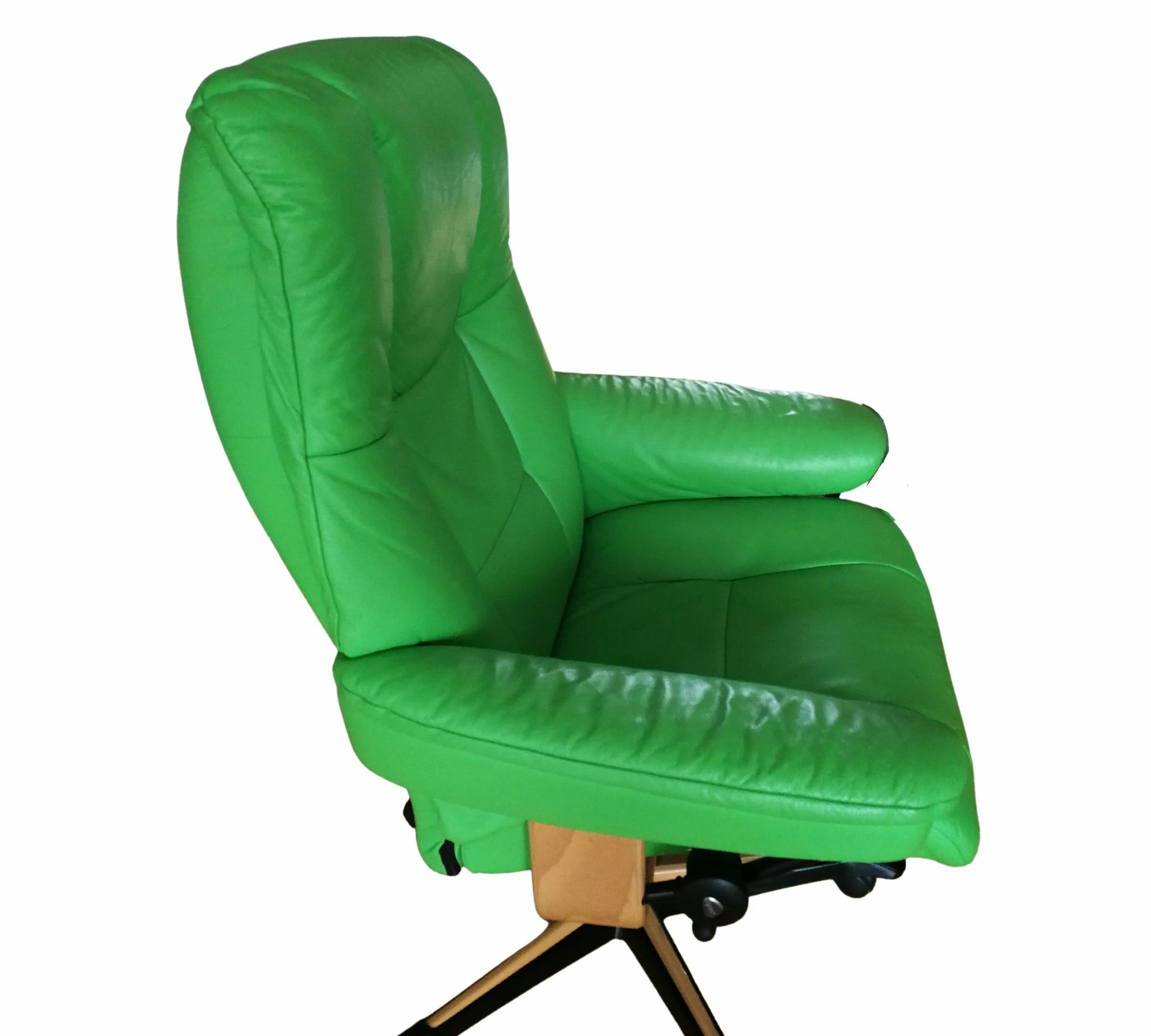 Sessel Leder Holz Grün 2