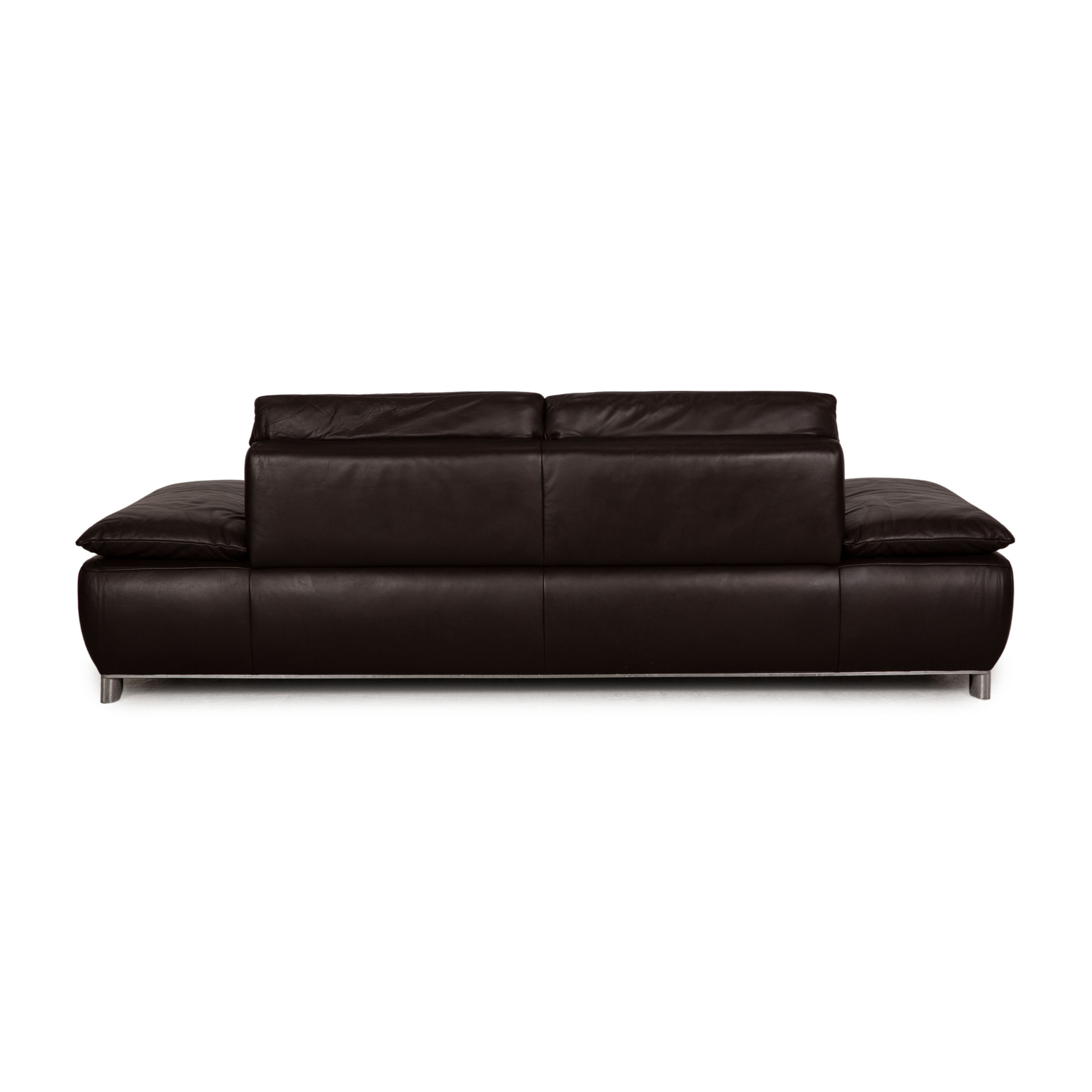 Volare Sofa 3-Sitzer mit Funktion Leder Dunkelbraun 7