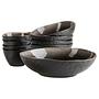 Salad Bowls Niara Organic Set of 9 Ceramic Black Brown 0