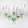 6x Vintage Space Age Trinkglas Kristall Grün 1960er Jahre 2