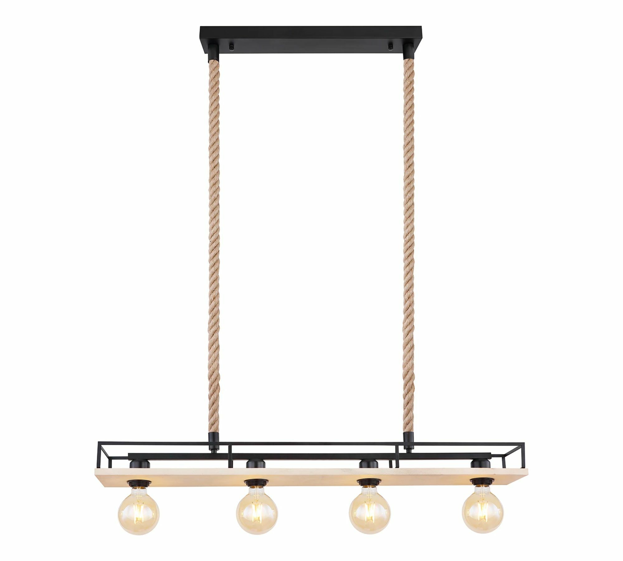Pendelleuchte Holz Metall Beige Schwarz 4