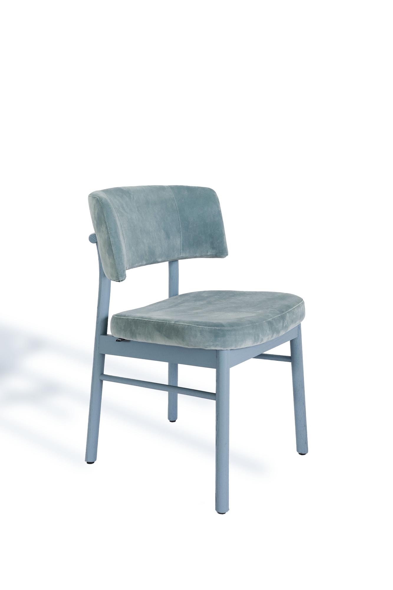 2x Marlen LE Sedia da pranzo velluto legno azzurro 4