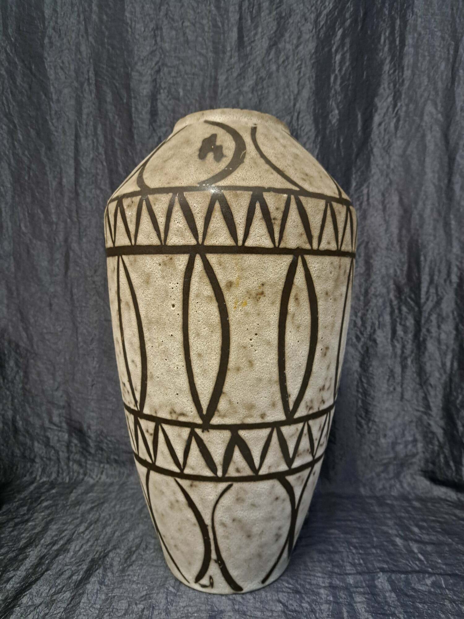 Vintage Vase Keramik Beige Braun  1