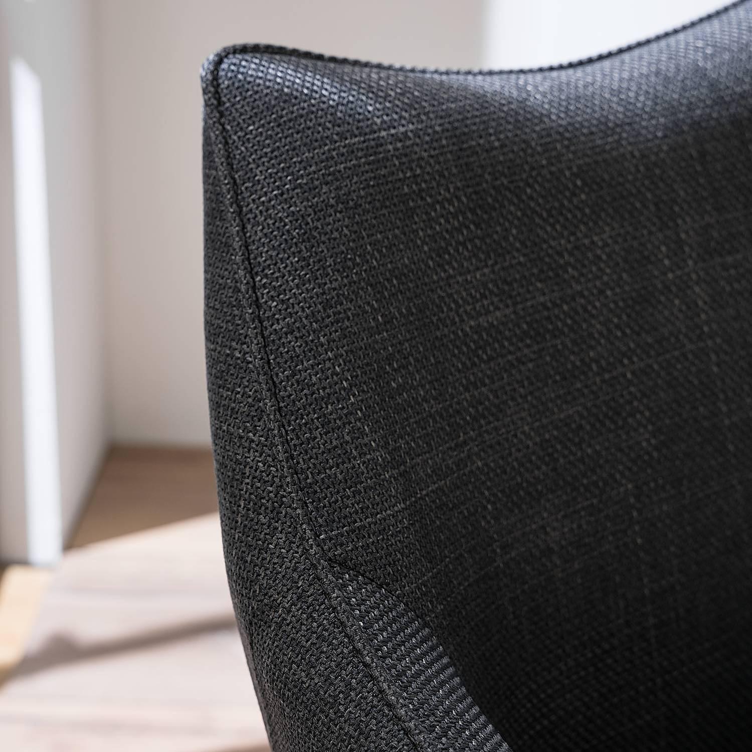 Swiveling Armchair Solin Fabric Iron Black 4