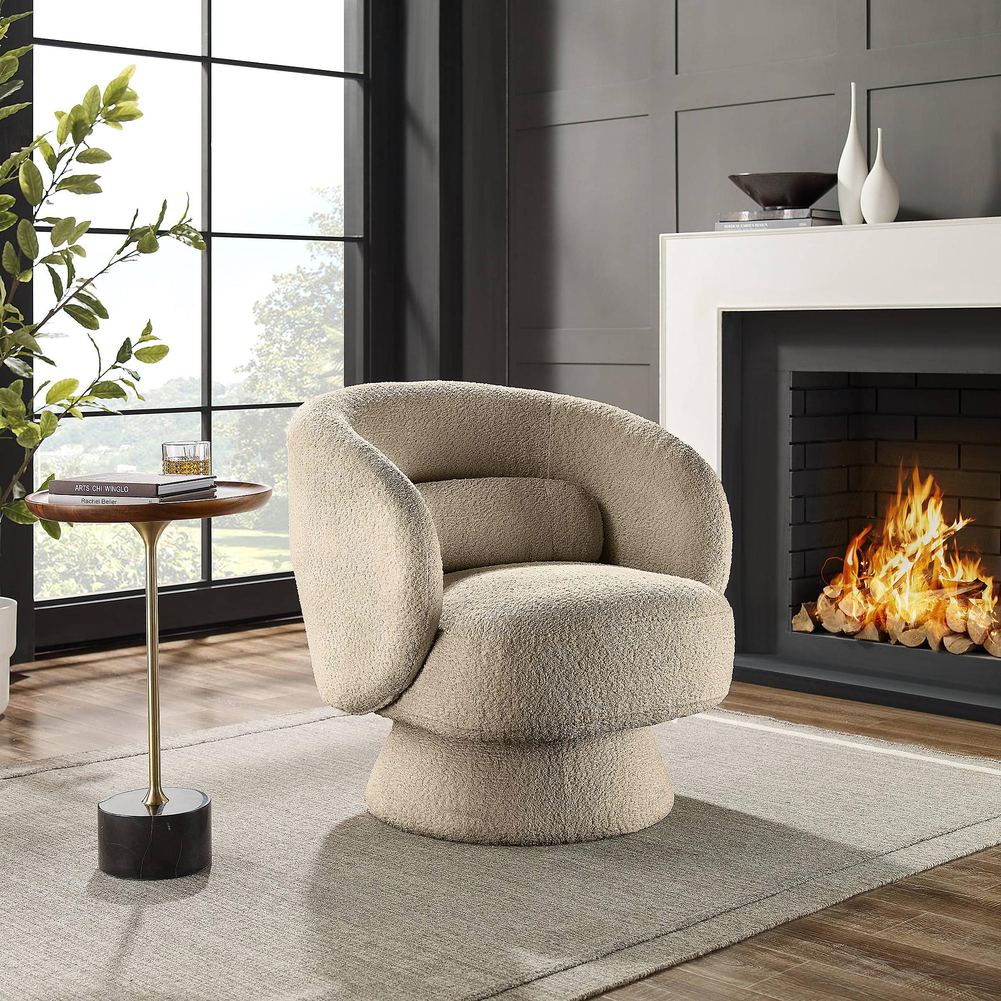 Drehbarer Loungesessel LANARE Taupe 2