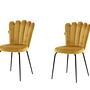 2x Limhamn Stuhl-Set Samt Gelb 0