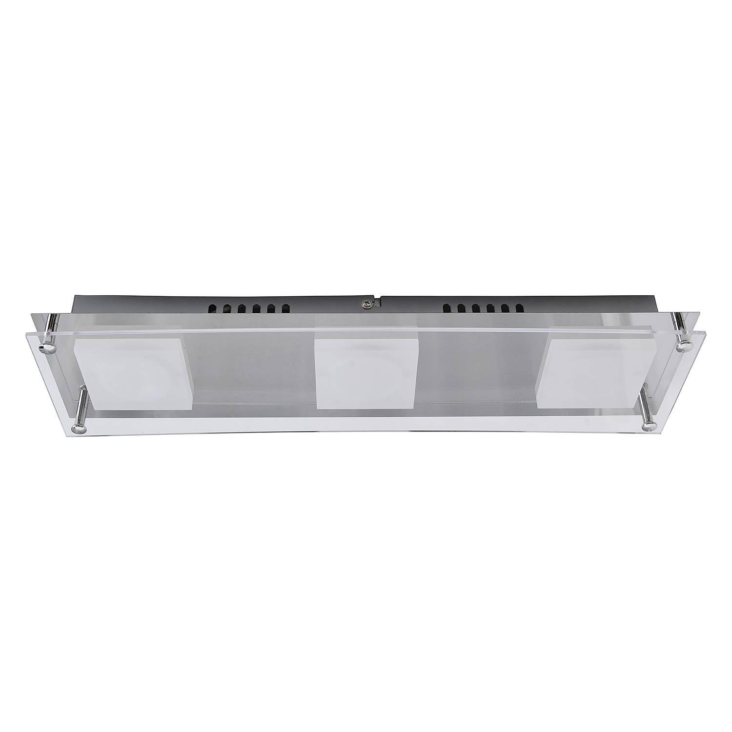 Square Shine II LED Ceiling Light 3-Flame Silver 3