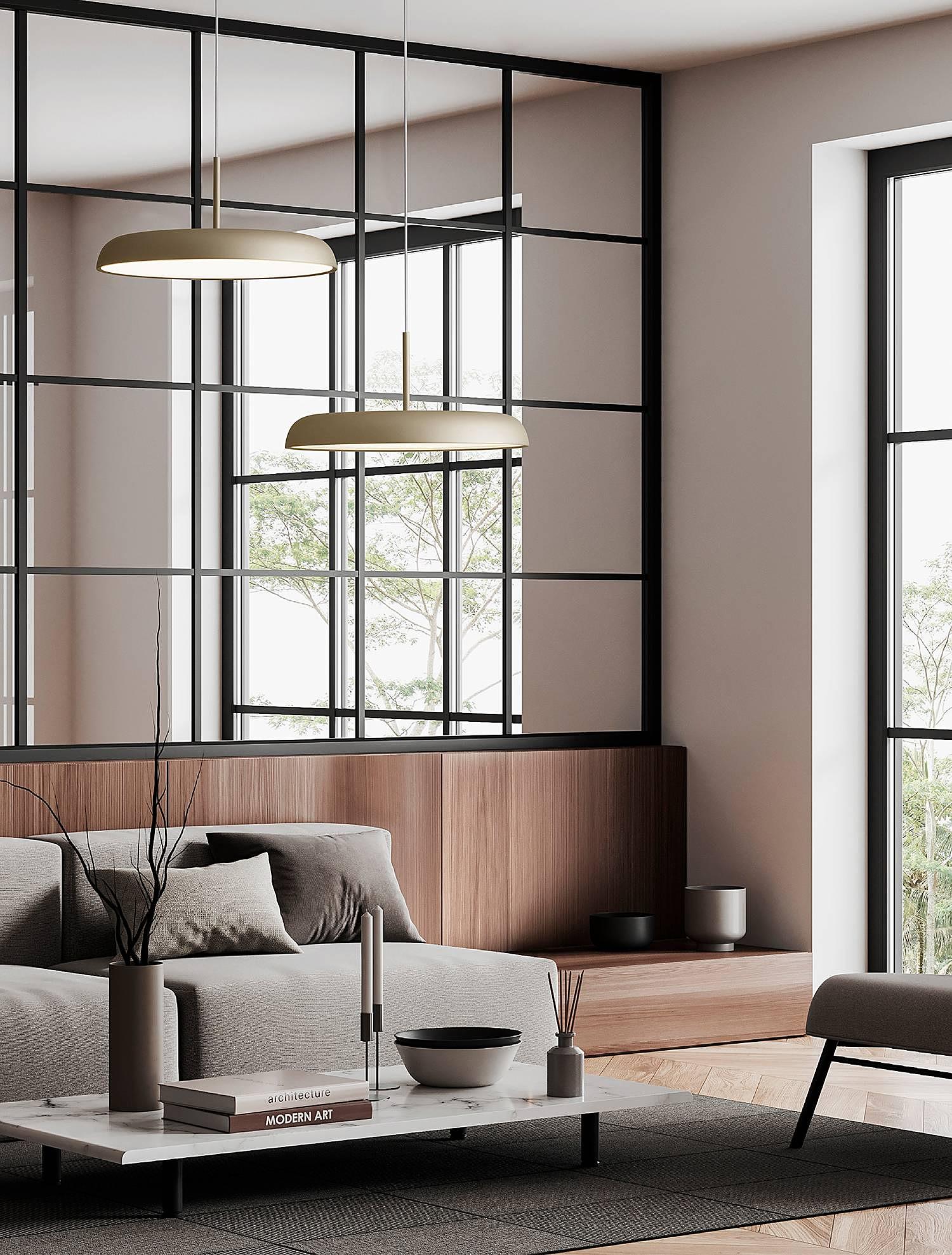 Linus Pendelleuchte Aluminium Gold 1-flammig 1