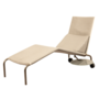 Lelunga Chaiselongue aus Leder und Stahl Beige 0