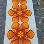 Vintage x2 Läufer Teppiche Wolle Orange 70er Jahre 4