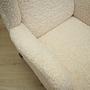 Sessel Textil Holz Creme 1960er Jahre 12