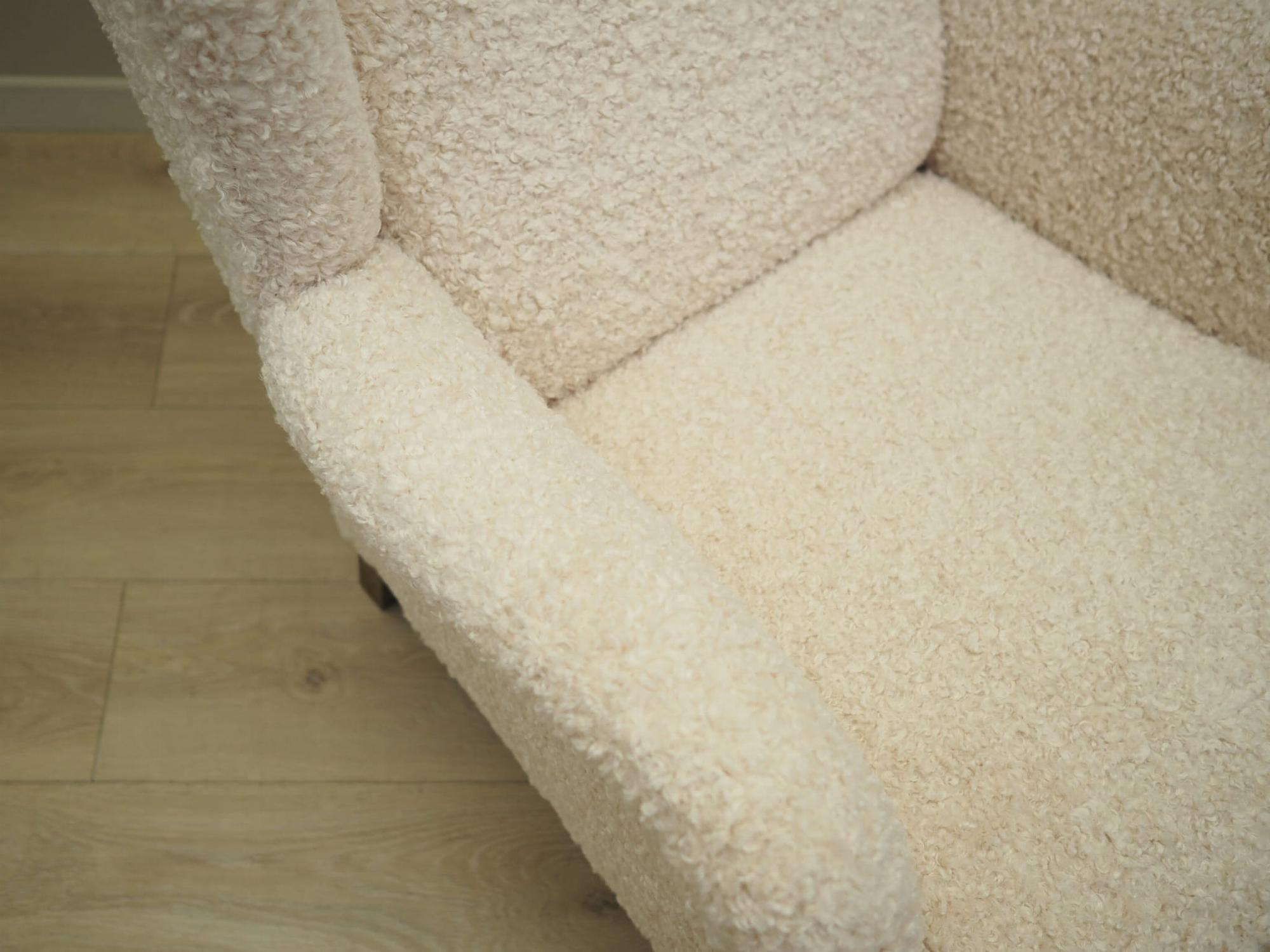 Sessel Textil Holz Creme 1960er Jahre 12