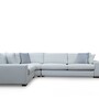 Ecksofa Textil Weiß 7