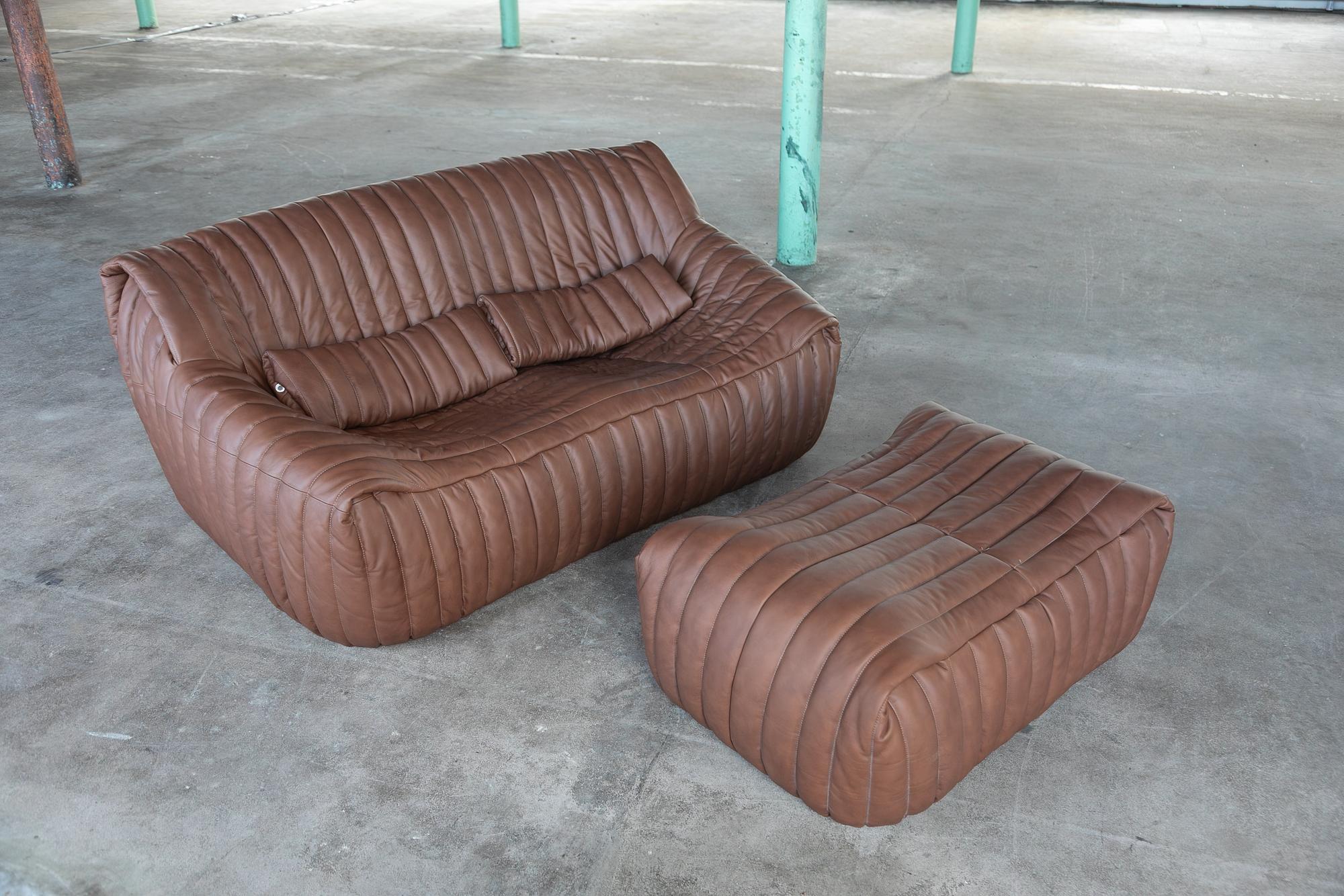 Sandra Lounge Set 2 pz. pelle liscia Folk Brown 0