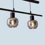 Pendant lamp 4-flame clear glass iron black 5