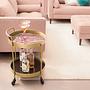 Servierwagen GLENDING Keramik Stahl Marmor Braun Gold 3