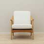 Vintage armchair oak wood textile cream 1960s 1