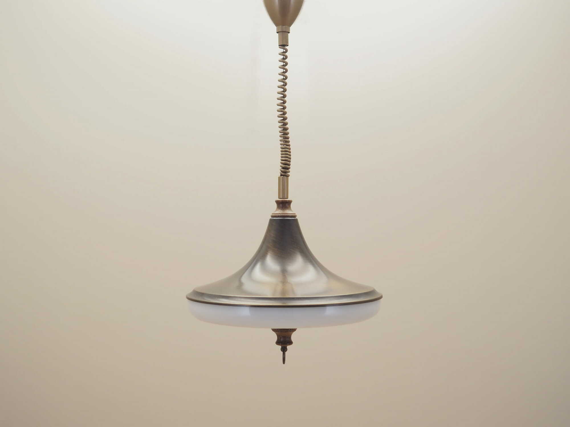 Vintage Pendant Lamp Metal Plastic White 1980s 1