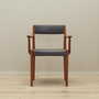 Vintage Stuhl Teakholz Leder Grau 1970er Jahre  1