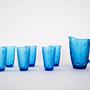Gläser und Krug-Set Blau 1970er Jahre 7