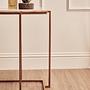 Shalimar Side Table Metal Stone Gold White 5