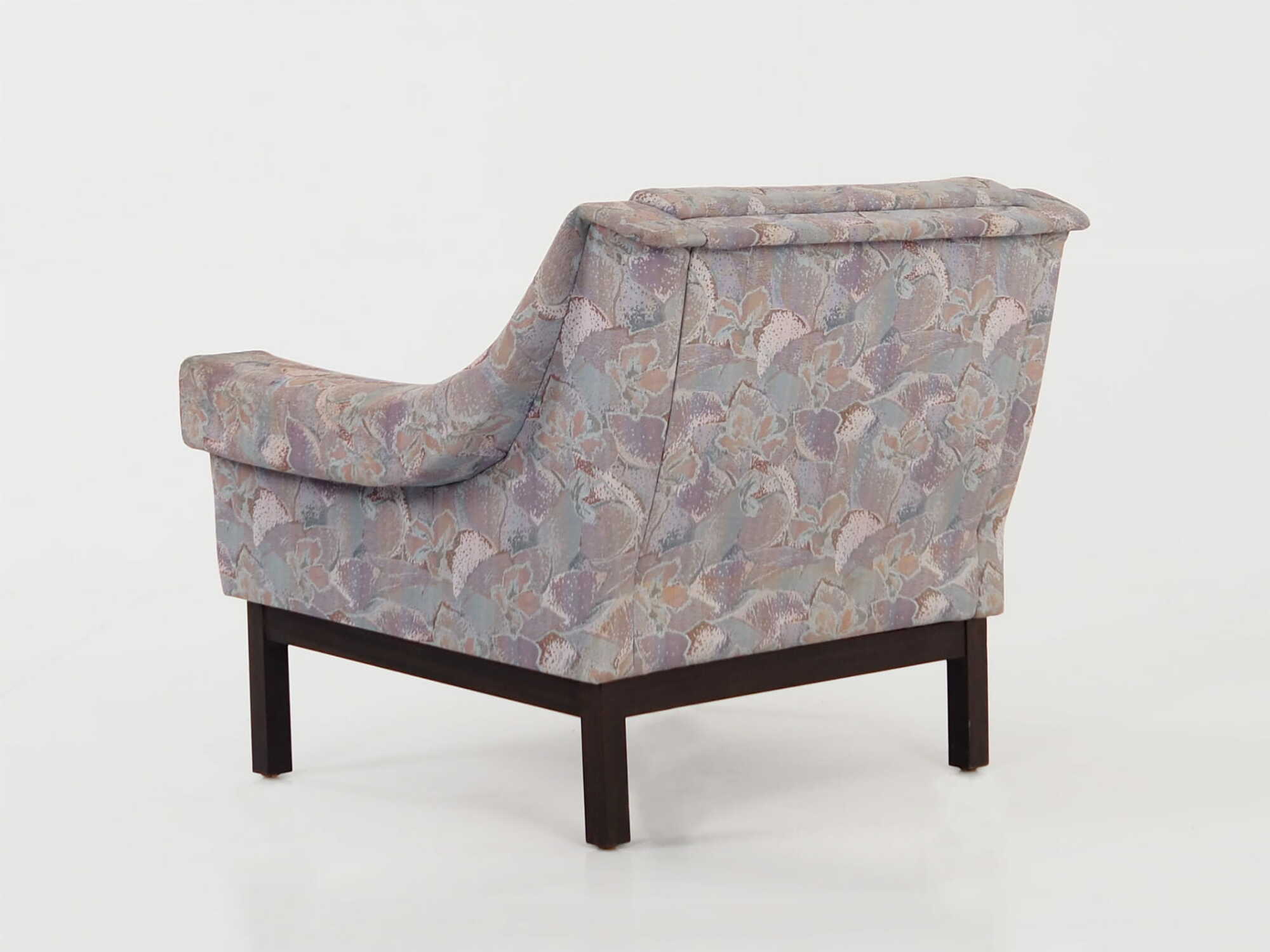 Vintage Sessel Buchenholz Textil Violett 1960er Jahre  5