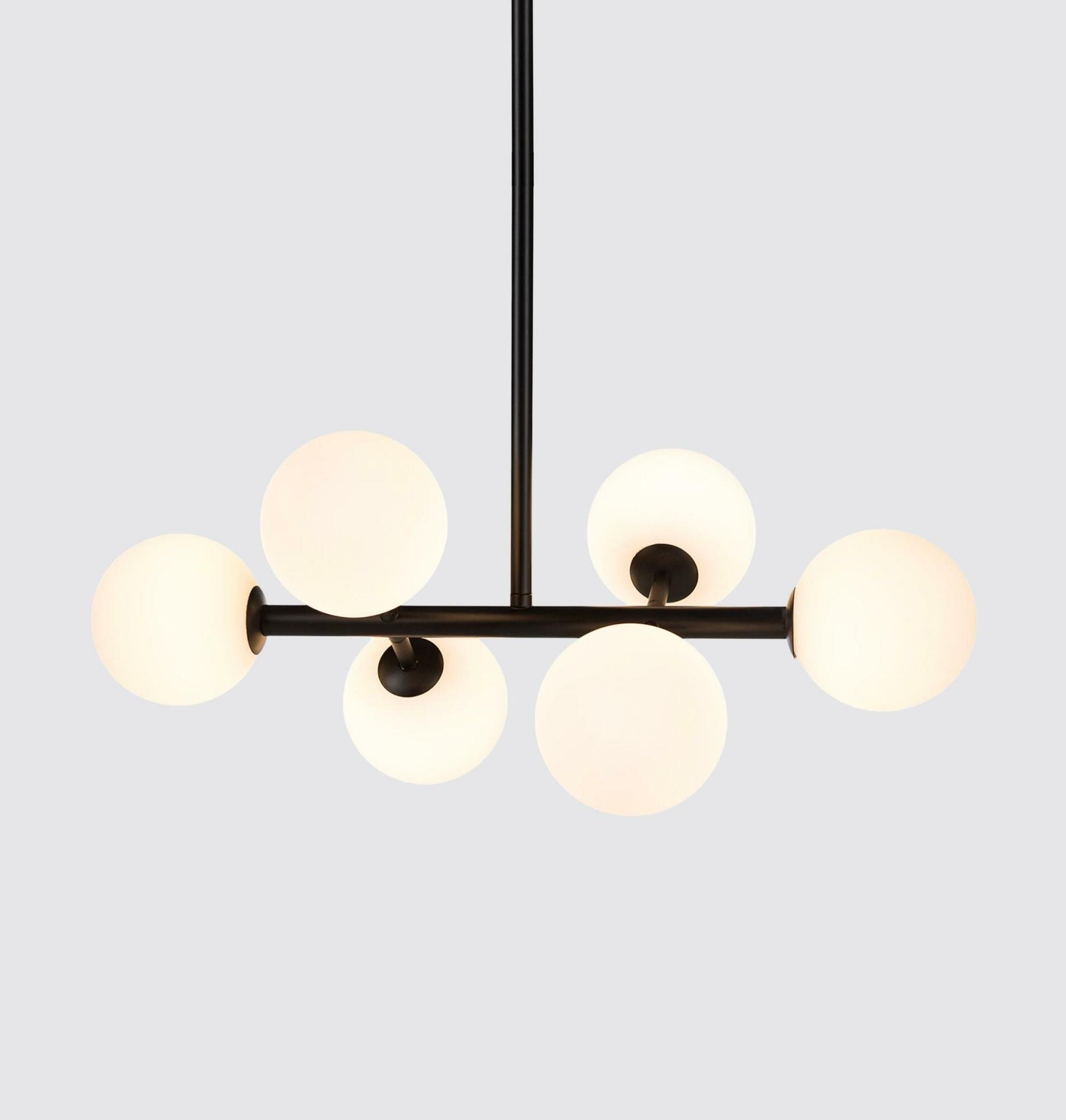 Ball lamp iron 6 glass lamps each 12cm diameter 0