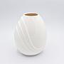 Vintage Muschel Blumenvase Keramik Weiß 1980s Jahre 3
