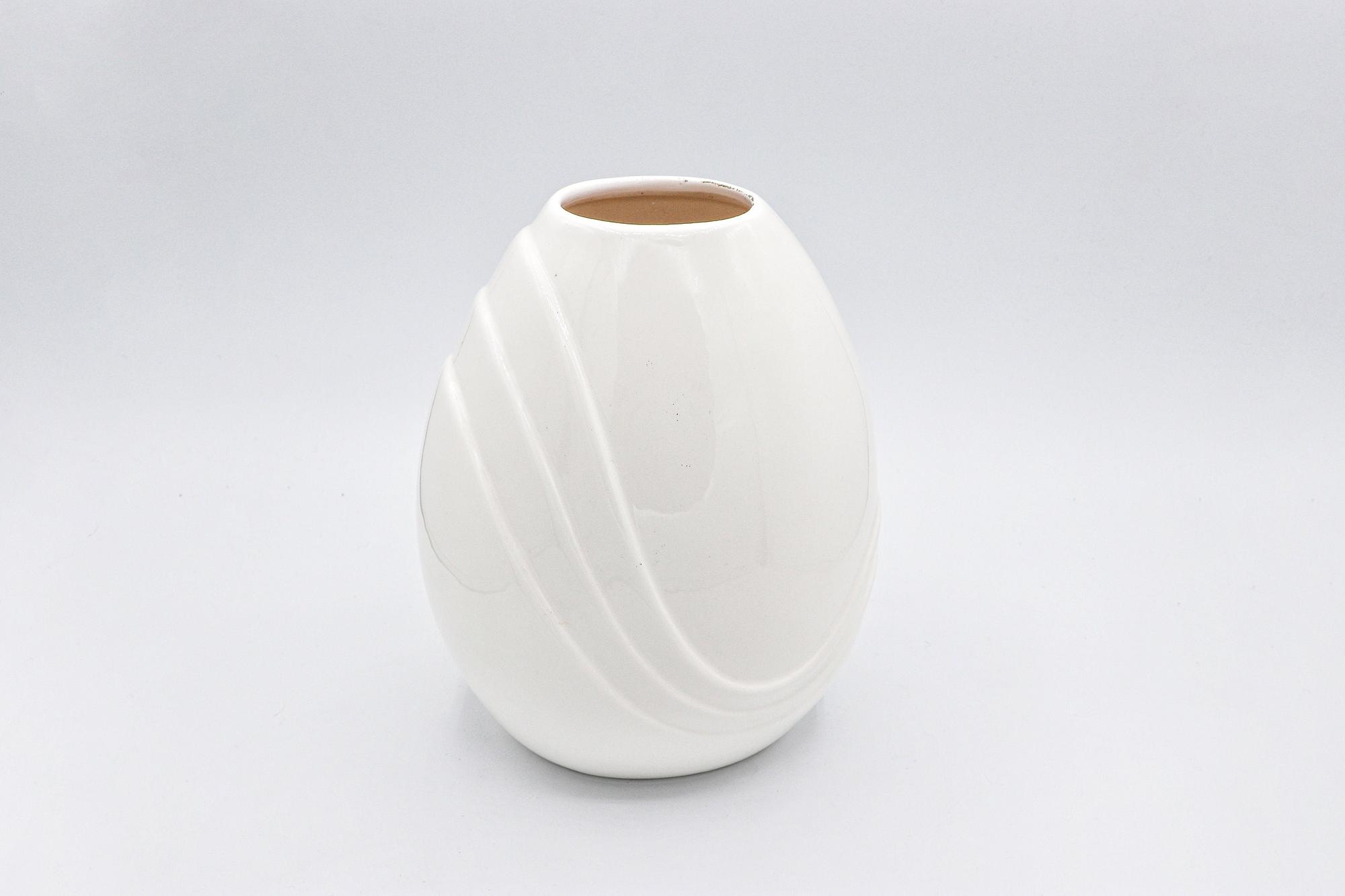 Vintage Muschel Blumenvase Keramik Weiß 1980s Jahre 3