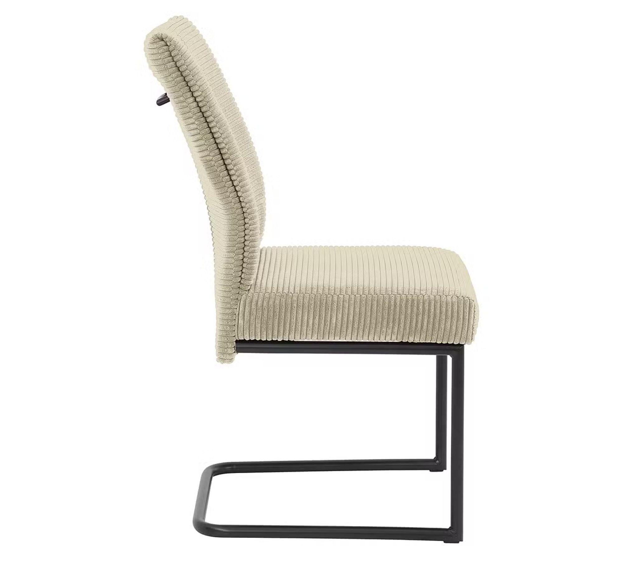 2x cantilever chair fabric beige 3