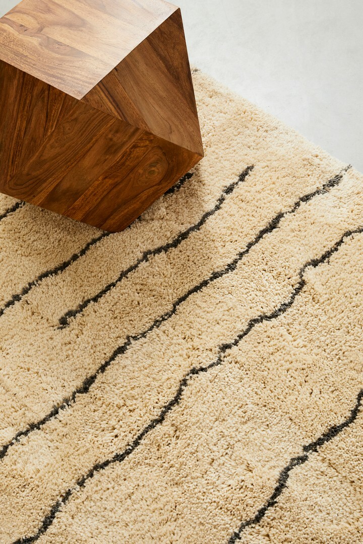 Lines Teppich Baumwollmischung Elfenbein 140X200 cm 5
