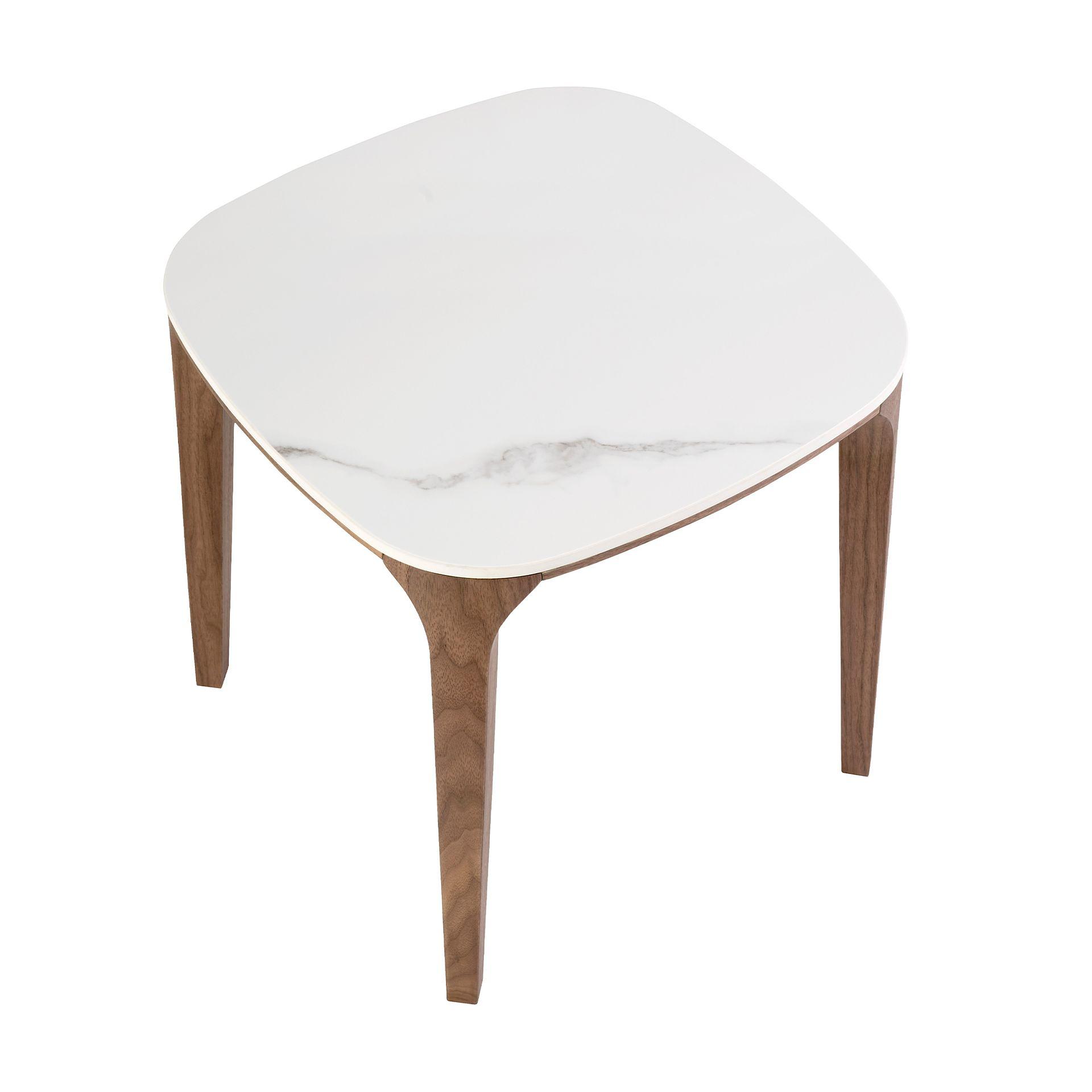 Beistelltisch Marmor Nussbaumfurnier 5