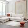 Modernes Sofa Récamiere Links Creme mit Tisch 0