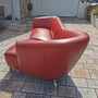 Sofa Pupilla mit Longchair aus pigmentiertem Leder Rot 4