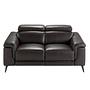 Sofa 2-seater with relax function leather chocolate brown 5