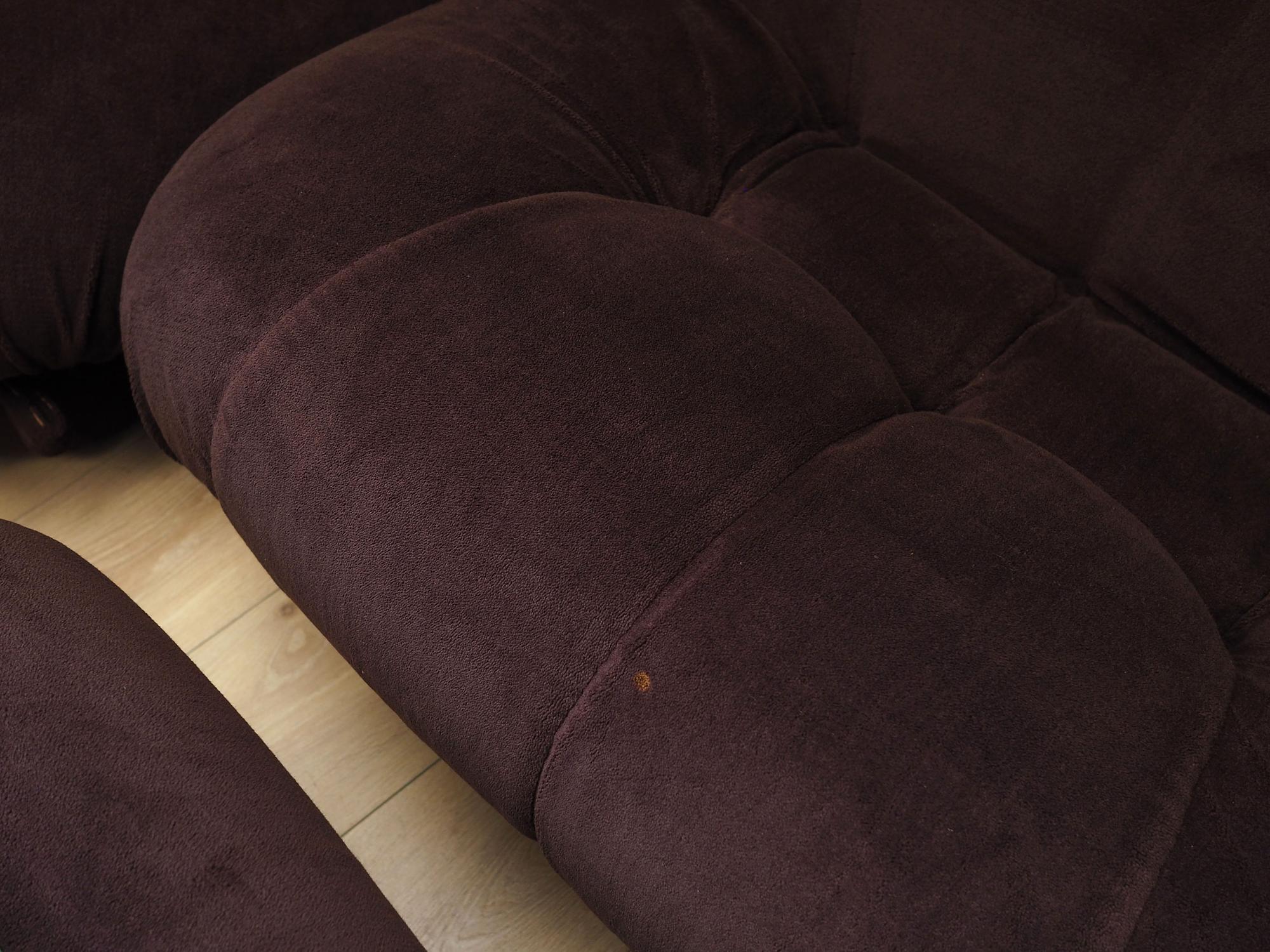 Living room set velvet brown 1970s 8