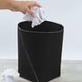 Papierkorb XL 100% Recyceltes Leder Schwarz 0