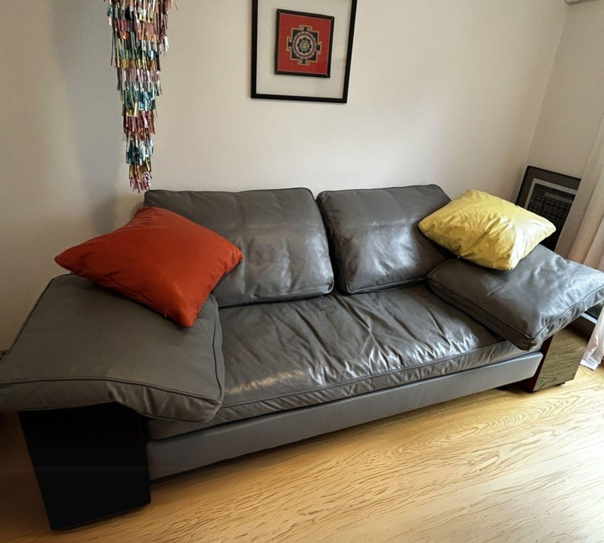 Lota Sofa Leder Grau 0