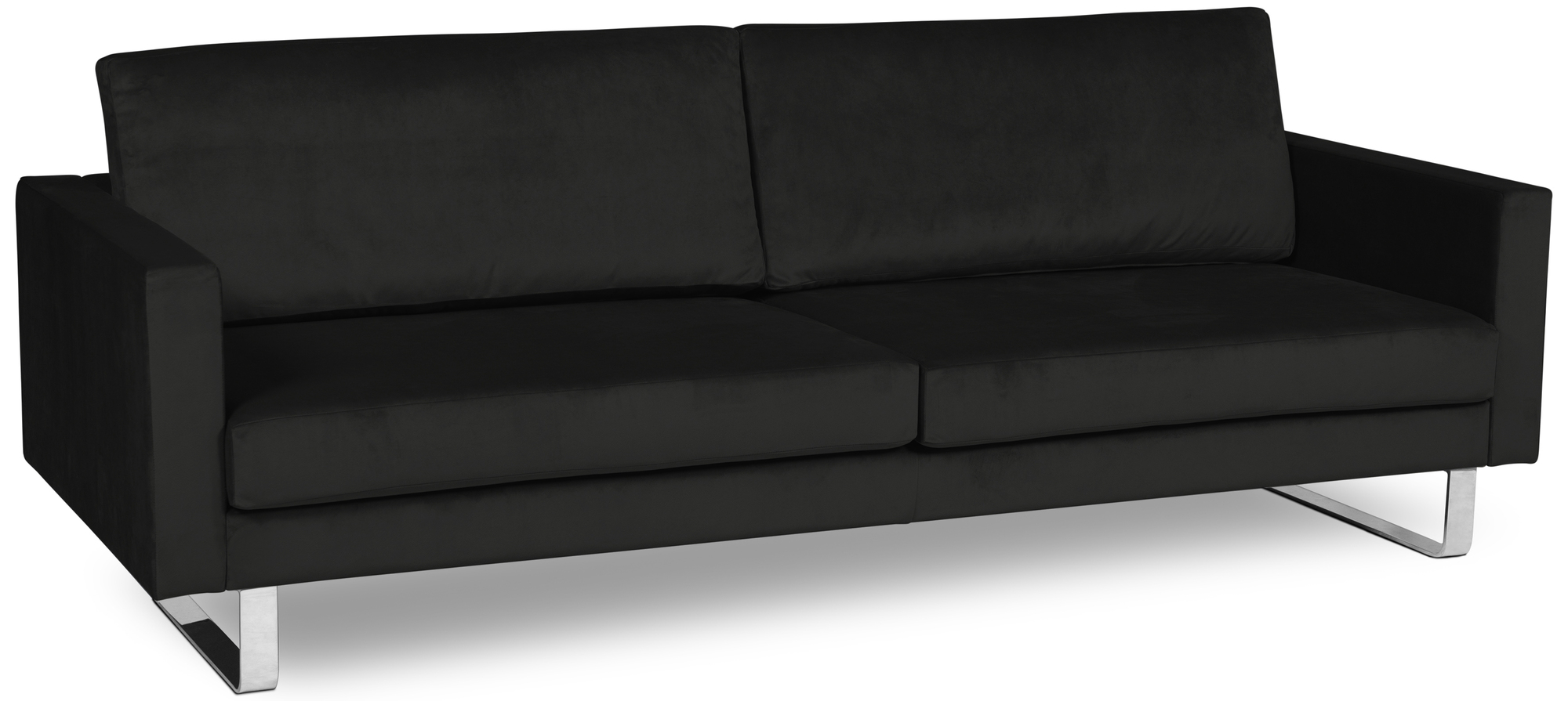 Portobello Sofa 3-Sitzer Samt Metall Schwarz 0