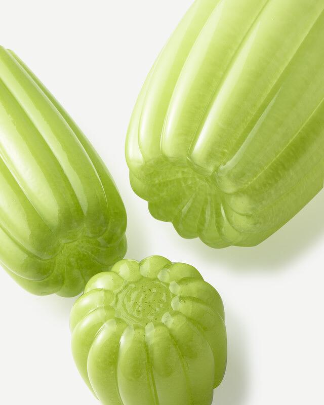 Melon Hurricane Kerzenhalter Glas Olivgrün 3