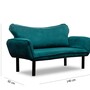 Elegantes Schlafsofa 2-Sitzer Petrol Blau 4