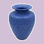 Vintage Blumenvase Keramik Blau 1990er Jahre 0