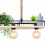 Pendelleuchte Holz Metall Beige Schwarz 5