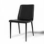 2x Desiree Chair Metal Faux Leather Black 3