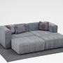 Beyza Sofa Récamiere Rechts mit Hocker Grau 3