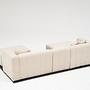 Beyza Sofa Récamiere Links mit Hocker Creme 7