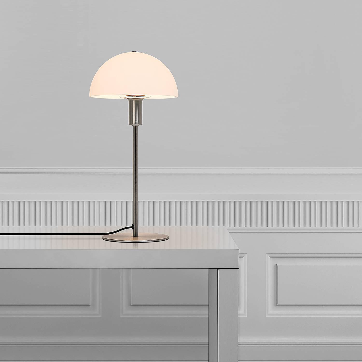 Tischleuchte Ellen Stahl Opalglas Silber 3