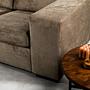Sofa 3-Sitzer Chaiselongue Links Stoff Braun 6