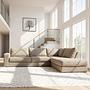 Ecksofa Easton Rechts 3-Sitzer Beige 1