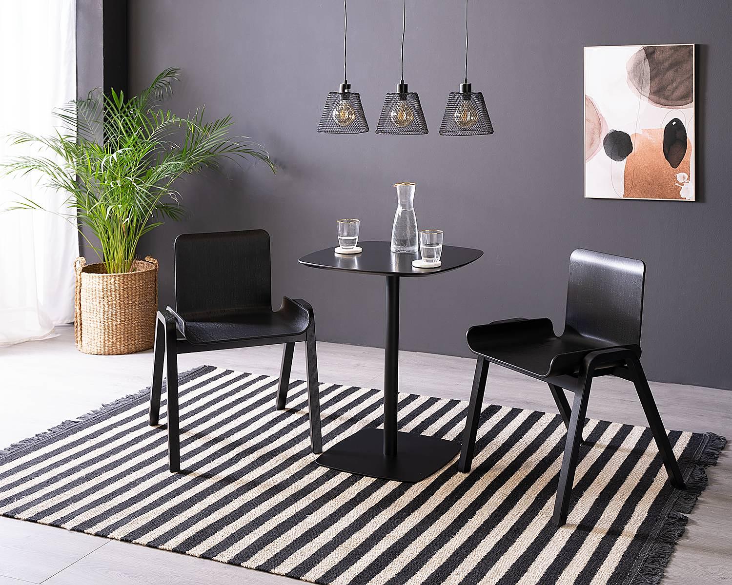 Bistrotisch Finse Metall Eiche Schwarz 2